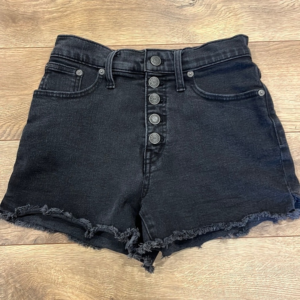 Madewell black denim cutoff shorts